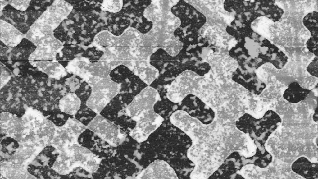 Electron microscope image of etched data
