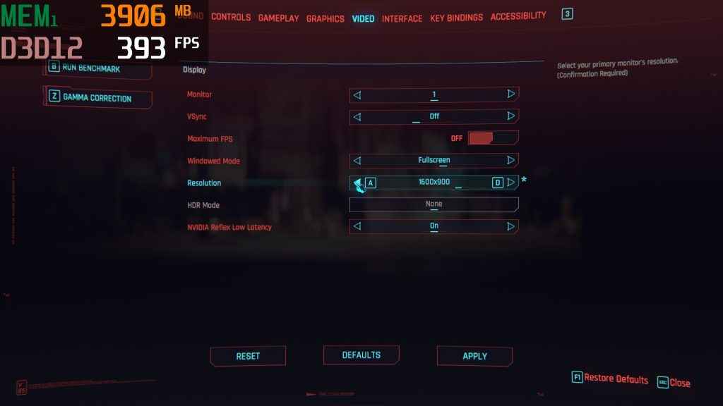 FPS resolution