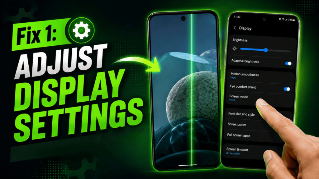 Fix 1 Adjust display settings to fix green line issue