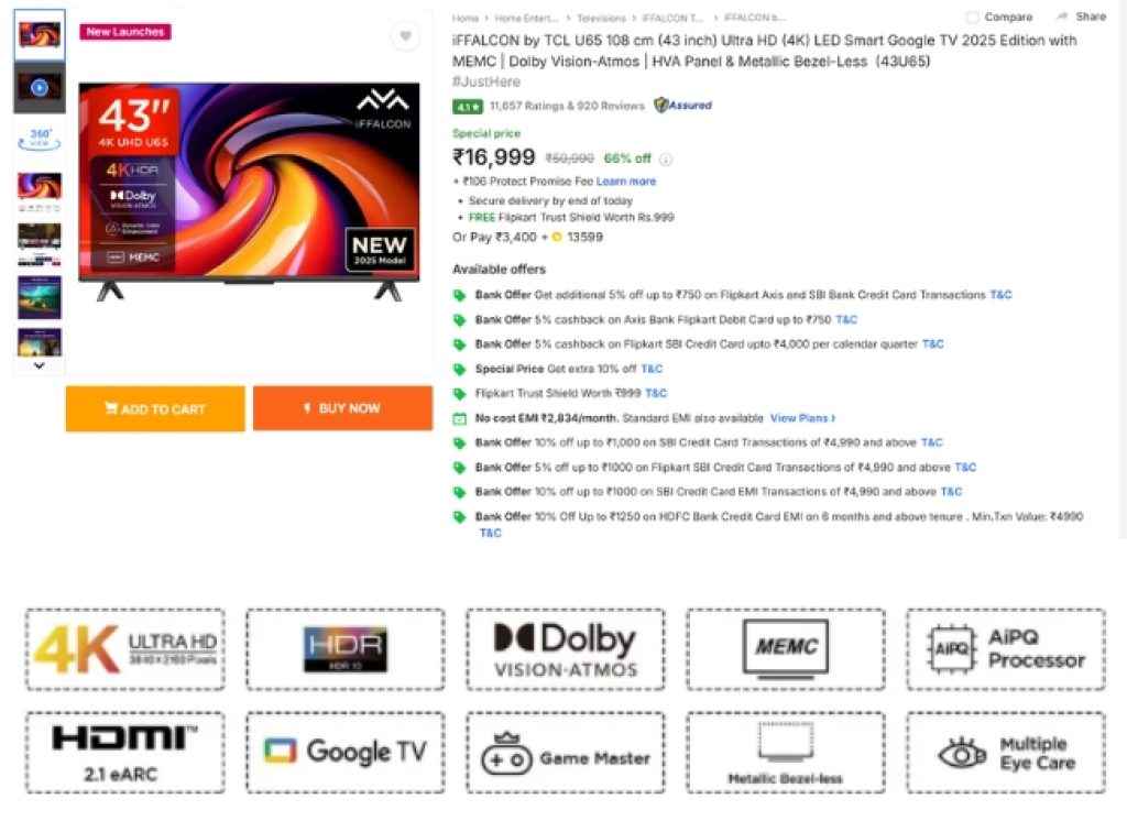 Flipkart Buy Buy 2025 Sale 4K Smart TV Deal