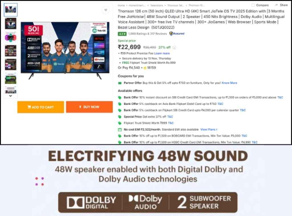 Flipkart QLED Smart Tv Offer