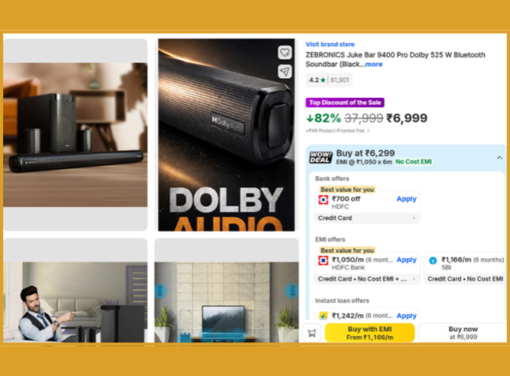 Flipkart Sale 525W 5.1 Dolby soundbar deal