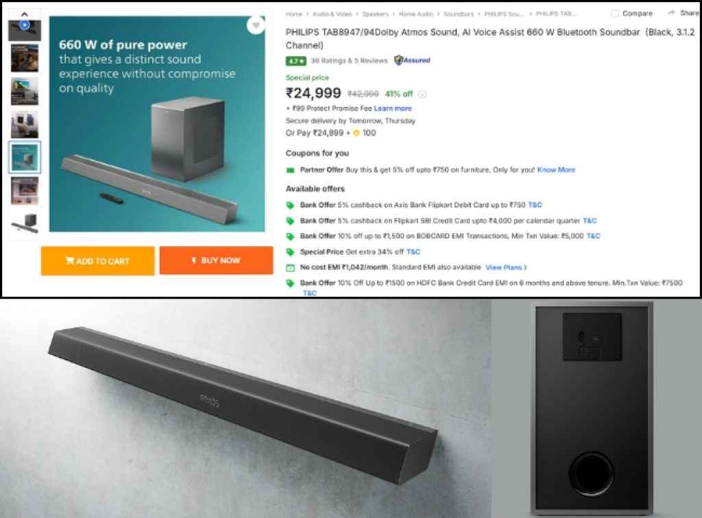 Flipkart Sale Philips Dolby Atmos soundbar deal