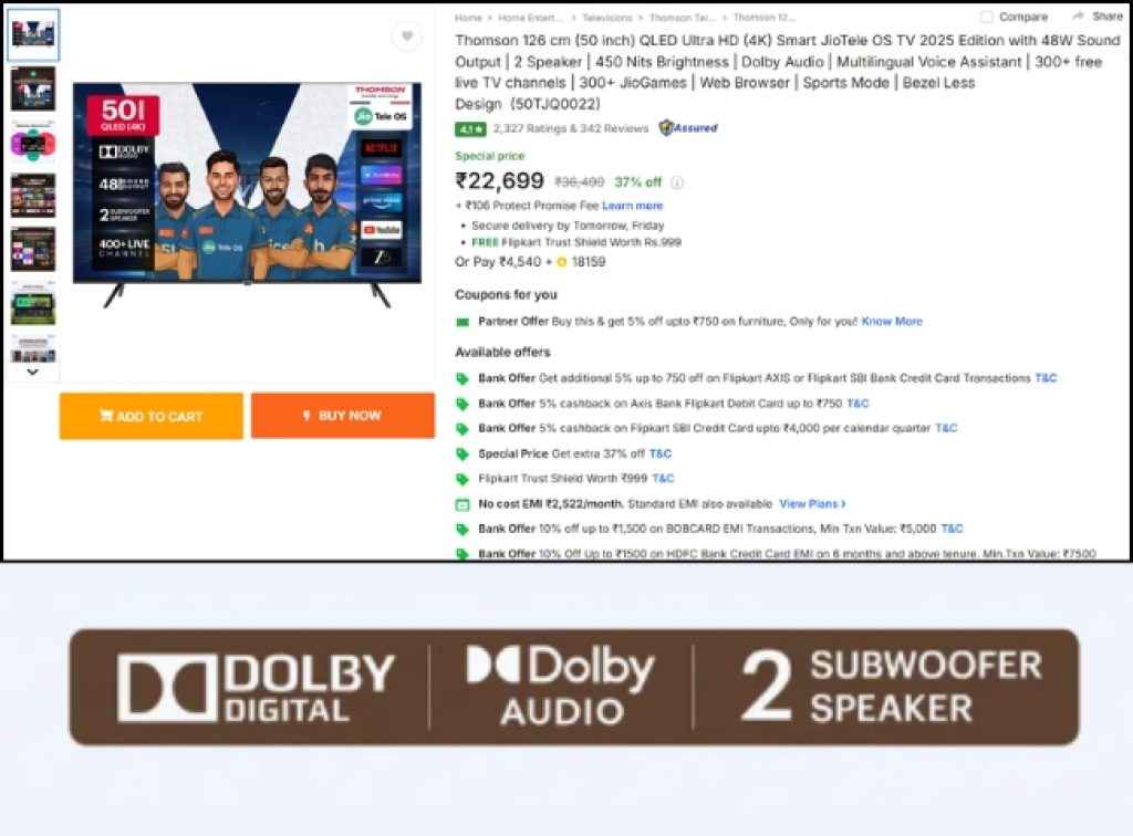 Flipkart Sale QLED Smart Tv