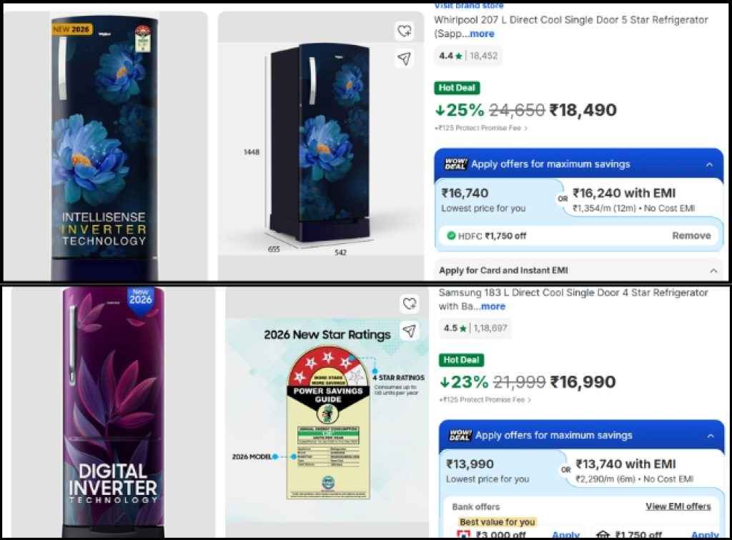Flipkart Sale Refrigerator deals