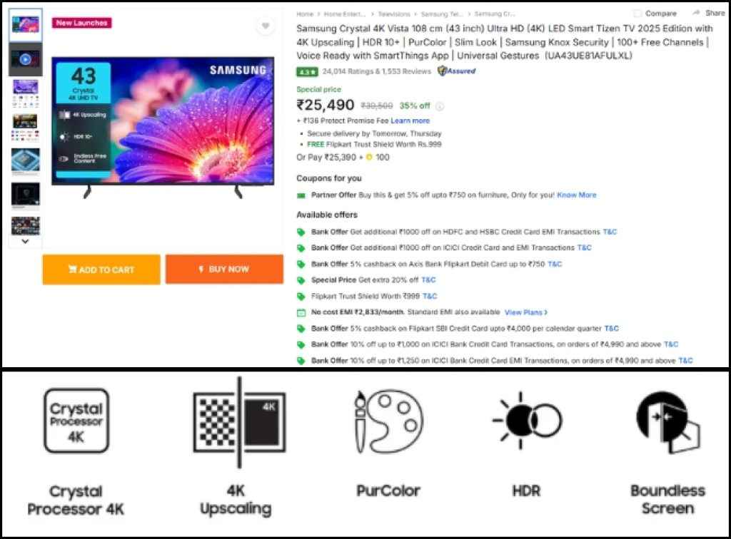 Flipkart Year End Sale 4K Smart TV
