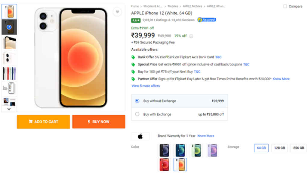 Flipkart iPhone 12 Post Diwali Sale