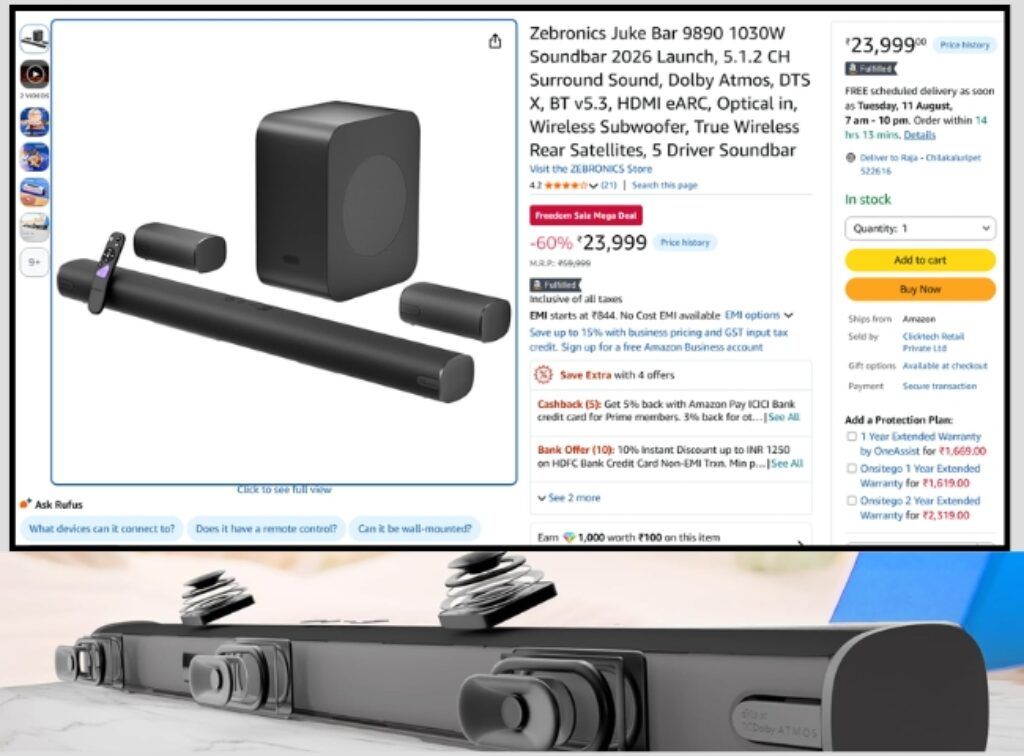 Freedom Sale Mega Deal on latest 5.1.2 true dolby atmos soundbar