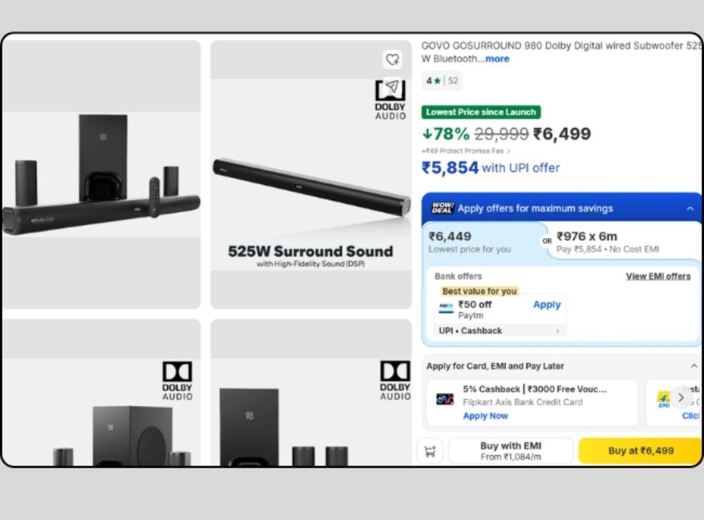 GOVO 5.1 Dolby Digital soundbar