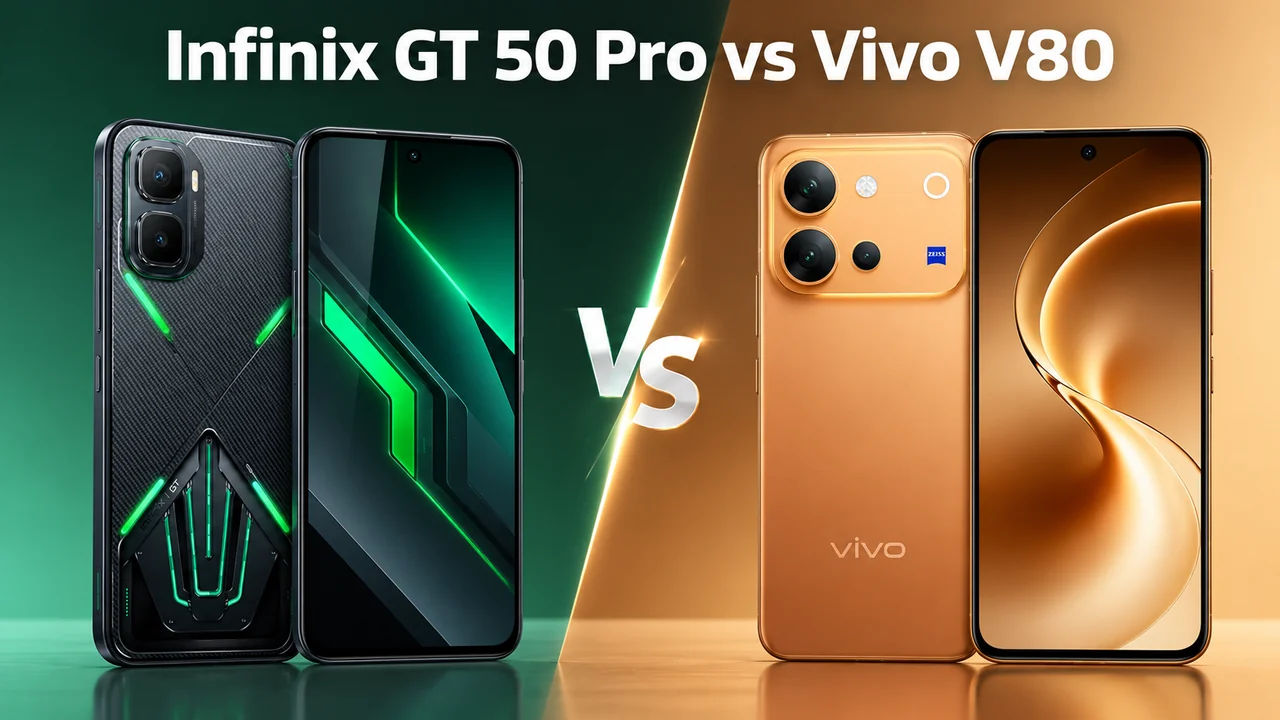 Infinix GT 50 Pro vs Vivo V80: डिस्प्ले, कैमरा, बैटरी, प्राइस और अन्य की तुलना