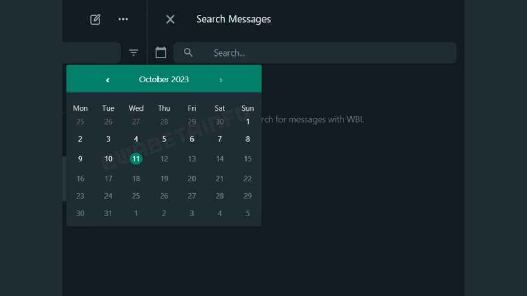 WhatsApp Web: New search message by date feature