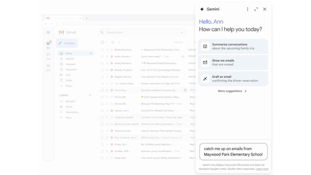 Google rolls out Gemini AI to Gmail: Email summarisation, response suggestions & more
