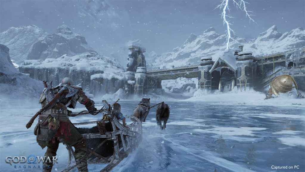 God of War Ragnarök 4 Ice Terrain Sled