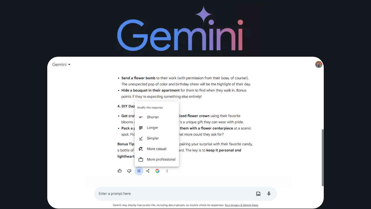 Gemini now lets you modify its responses: Here’s how