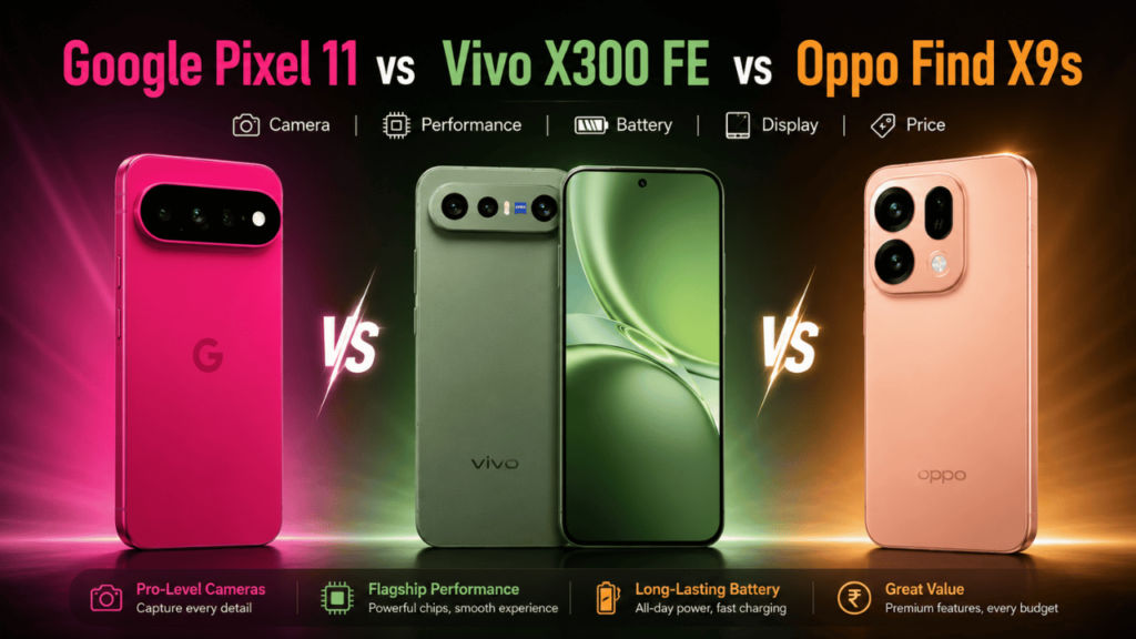Google Pixel 11 vs Vivo X300 FE vs Oppo Find X9s-1