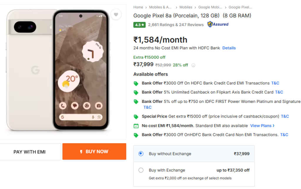 Google Pixel 8a price cut