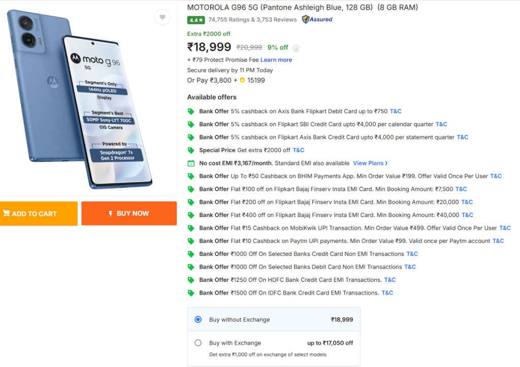 Motorola G96 5G on Flipkart End Of Season Sale