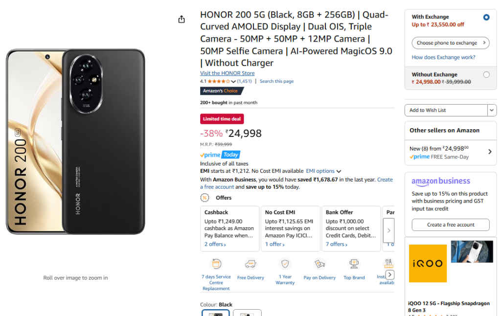 HONOR 200 5G Camera Centric Phone