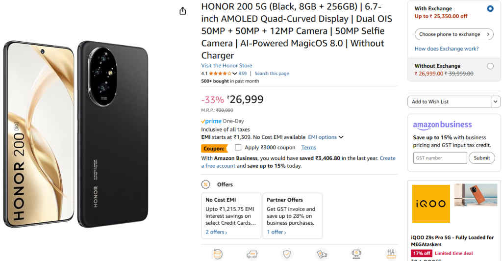 HONOR 200 5G Price Cut in India