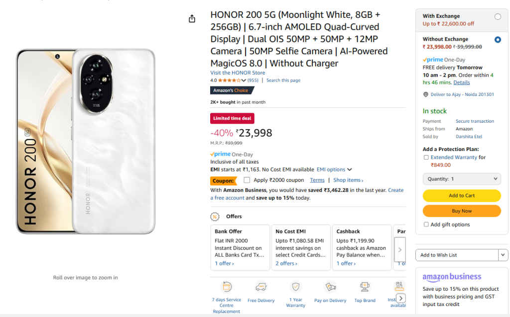 HONOR 200 5G Price Cut in India