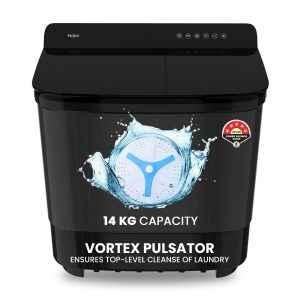 Haier 14 Kg 5 Star Semi Automatic Top Load Washing Machine (HTW140-178BK)