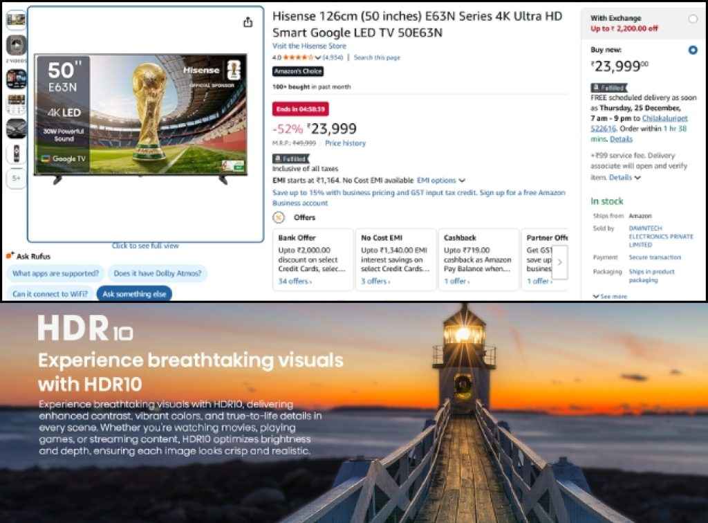 Hisense (50) Smart TV deal