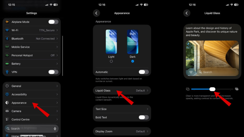 How to change Liquid Glass transparency on your iPhone