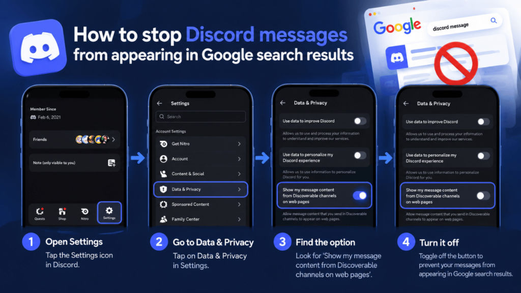 How to opt out of Discord messages appearing in search results