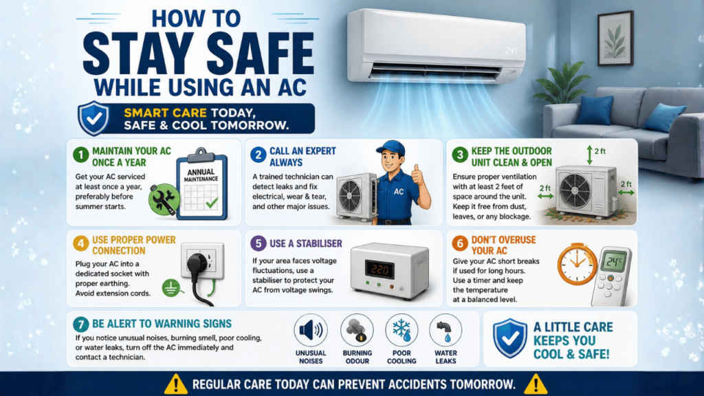 How to stay safe while using an AC