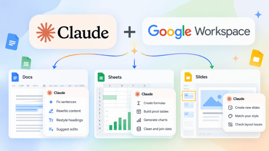 How to use Claude on Google Docs, Sheets, and Slides