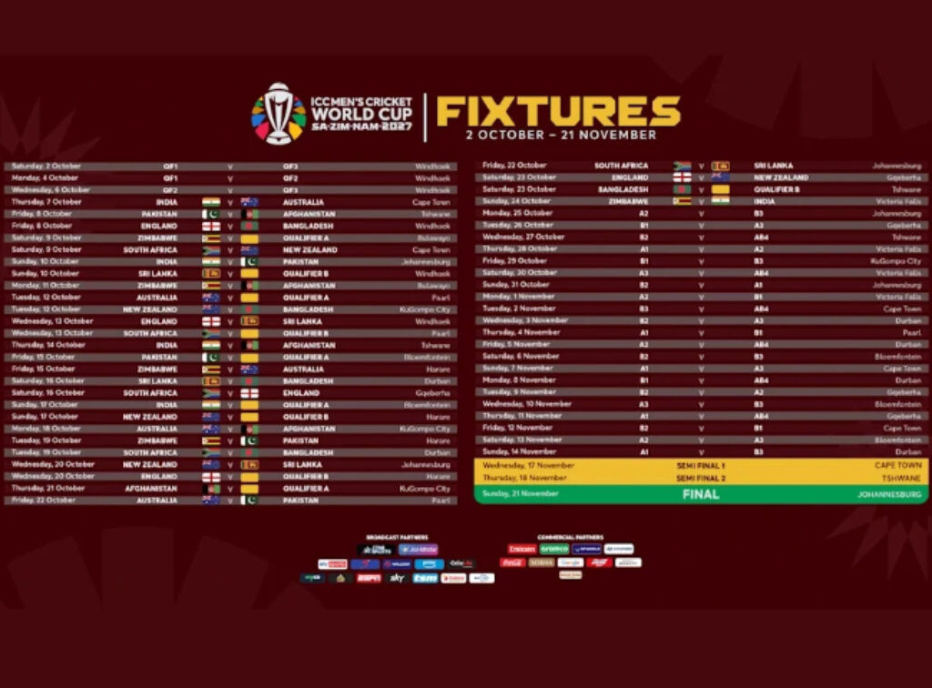 ICC World Cup 2027 Schedule