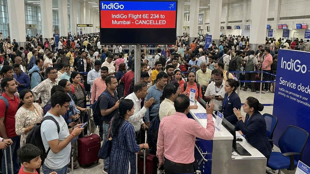 IndiGo का सिस्टम क्रैश, 400 फ्लाइट रद्द, एयरपोर्ट पर अफरा-तफरी, जानें कैंसिल होने पर कैसे मिलेगा रिफंड और मुआवजा, फौरन कर दें अप्लाई