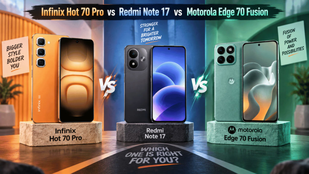 Infinix Hot 70 Pro vs Redmi Note 17 vs Motorola Edge 70 Fusion-1