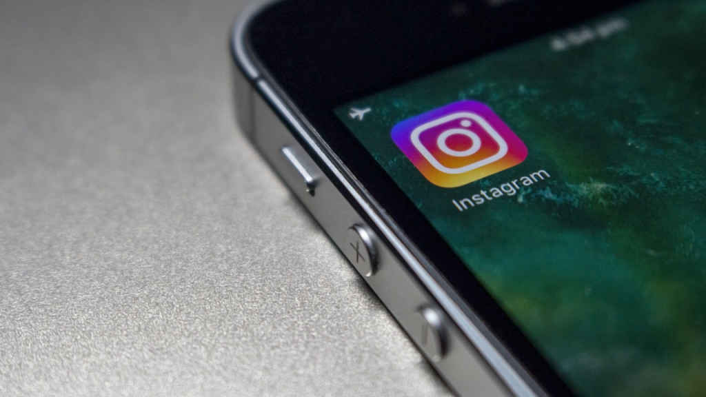 Phone screen displaying Instagram logo