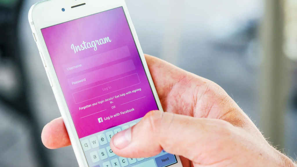 Phone screen displaying Instagram login page-1