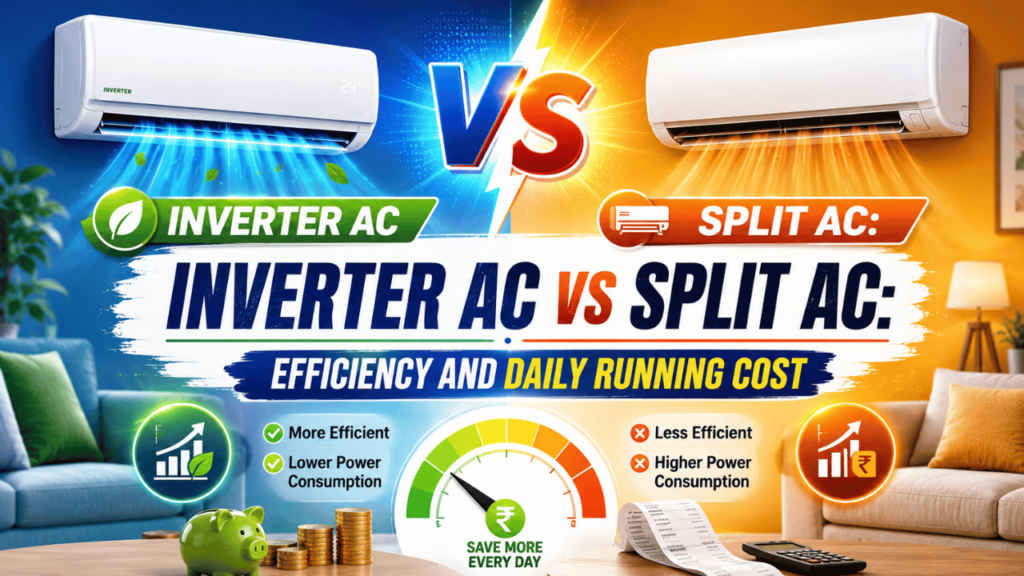 Inverter AC vs split AC Efficiency and daily running cost