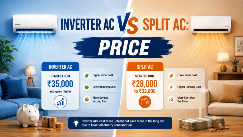 Inverter AC vs split AC Price