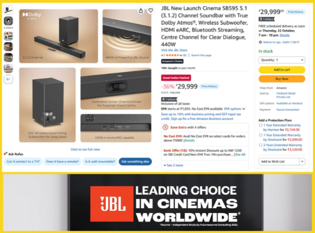 JBL 3.1.2 Dolby Atmos soundbar deal