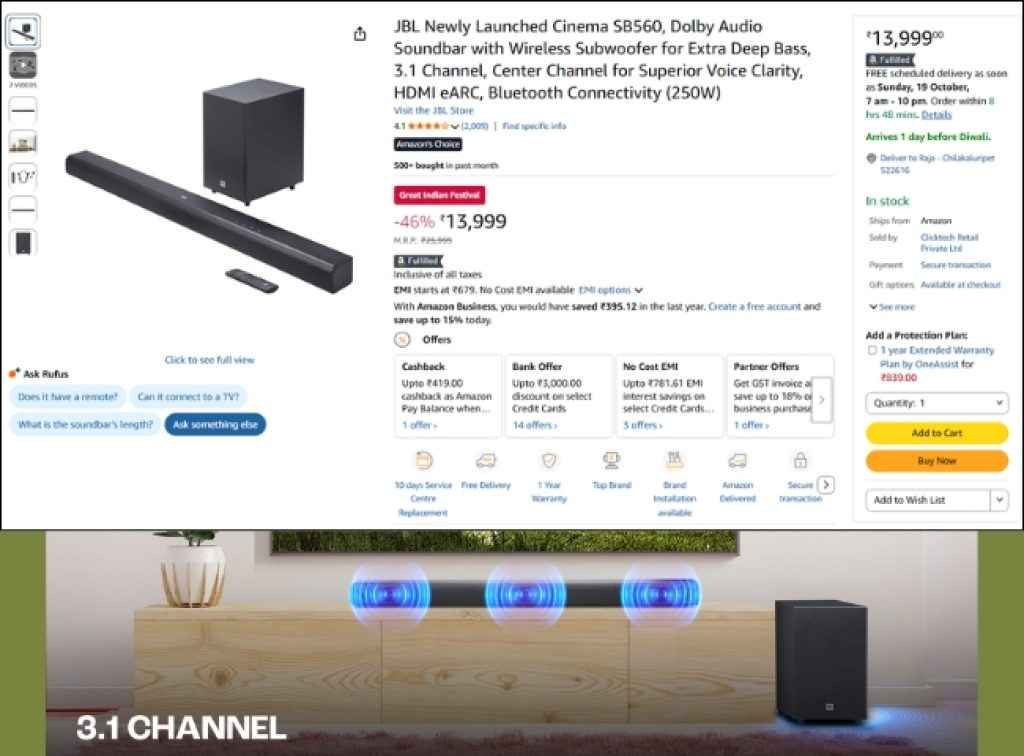 JBL Dolby Soundbar Deal