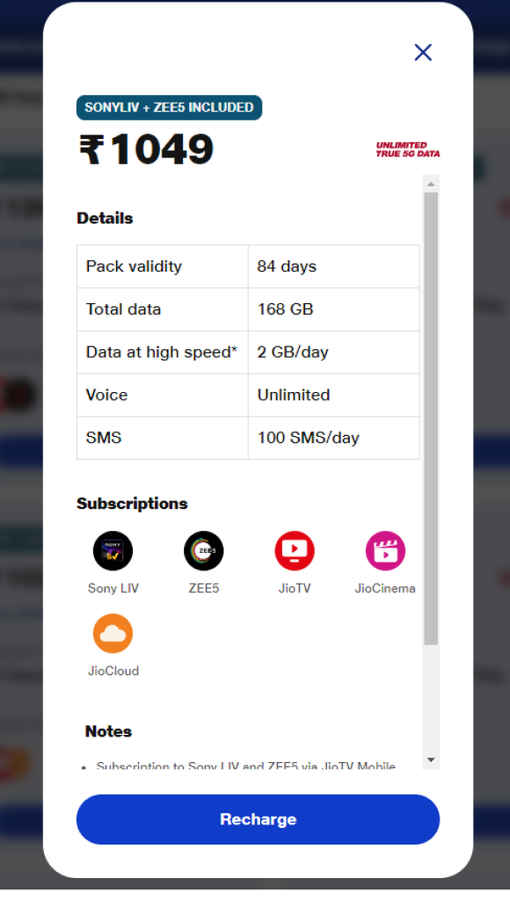 jio new plans with ott subscription 