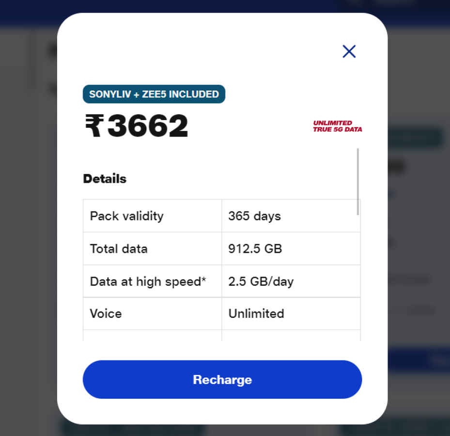 Jio rs 3662 Plan - 2023