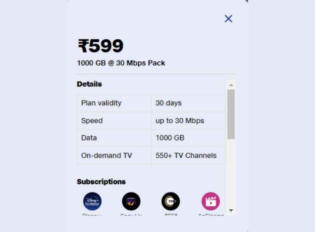 Jio AirFiber Rs 599 Plan