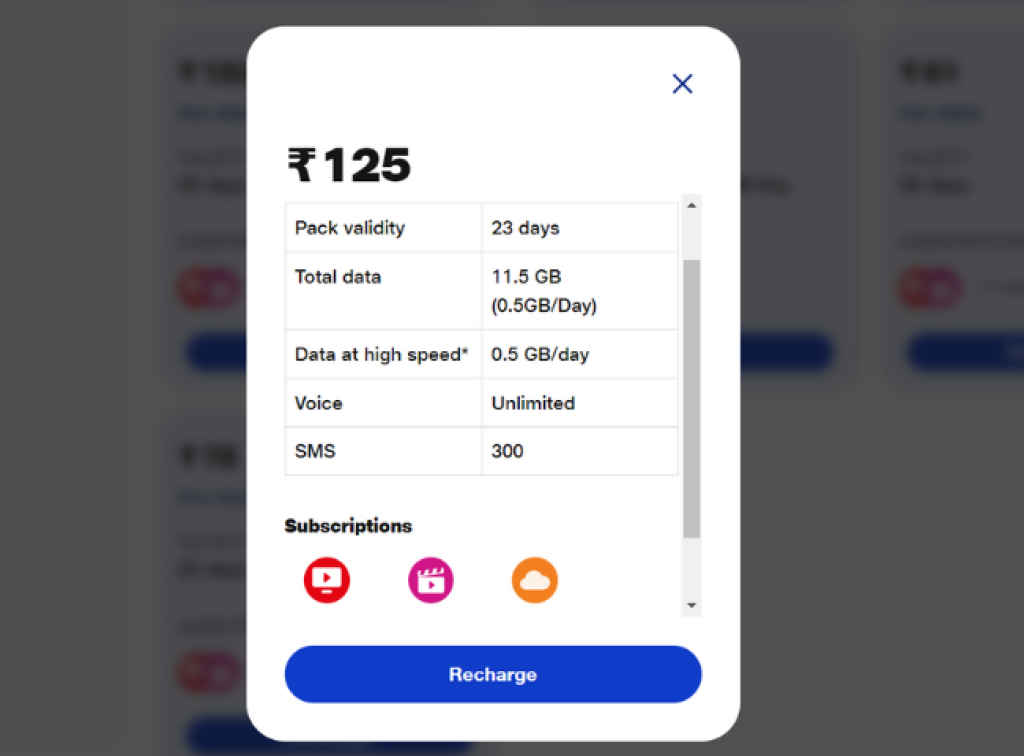 Jio Phone Rs 125 Plan