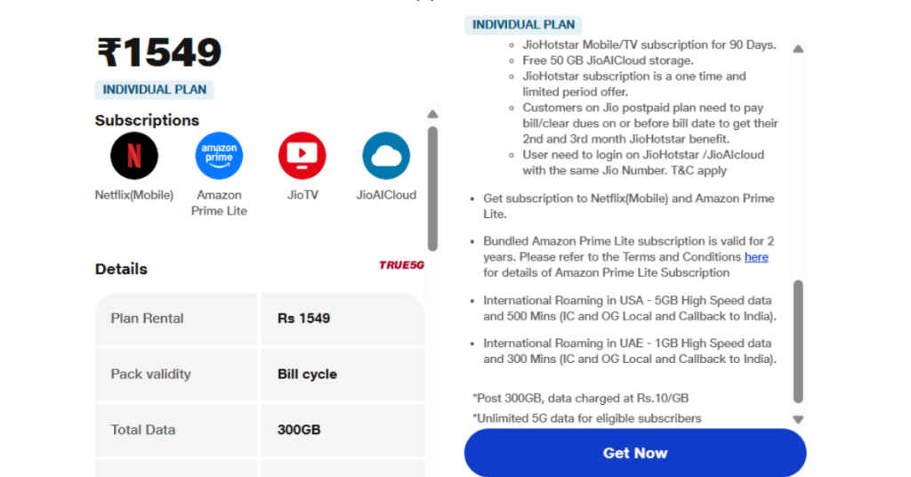 Reliance Jio Plans with Free Netflix and Amazon Prime Subscription-