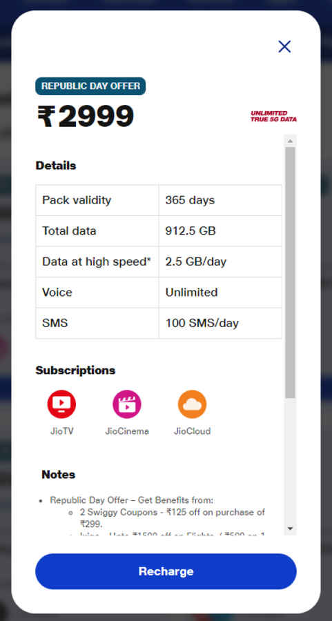Jio Republic day offer 2