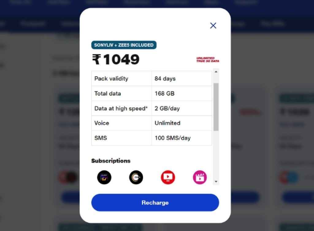 Reliance-Jio Rs 1049 Prepaid Plan