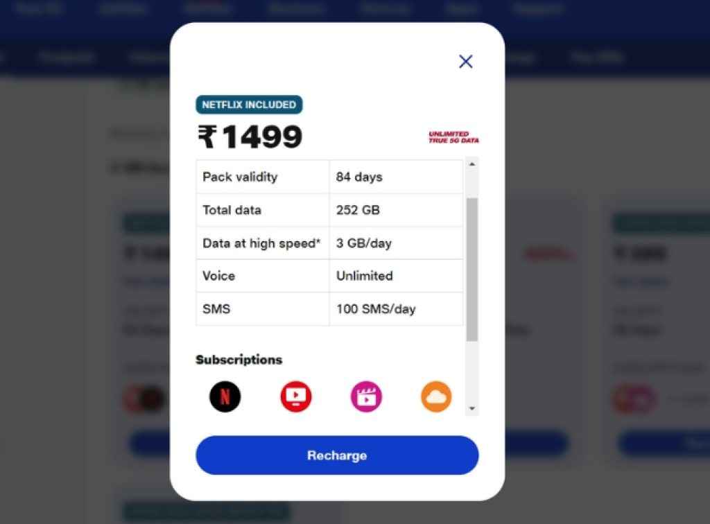 Jio Rs 1499 Prepaid Plan