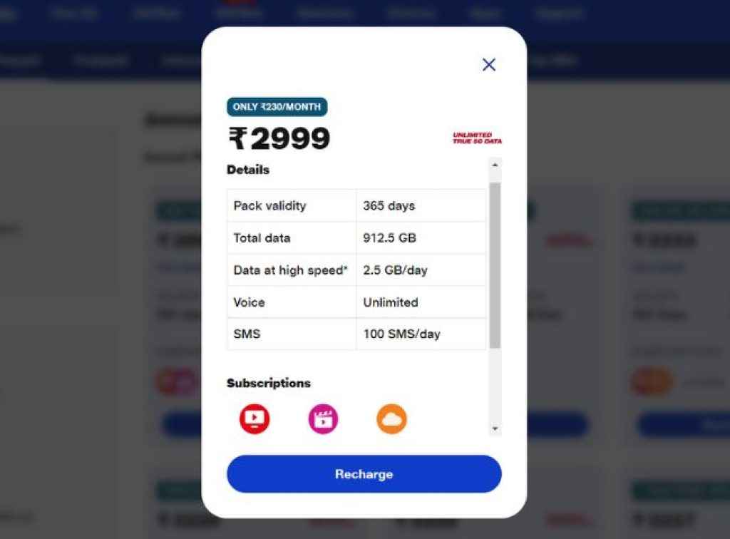 Jio Rs 2999 Prepaid Plan