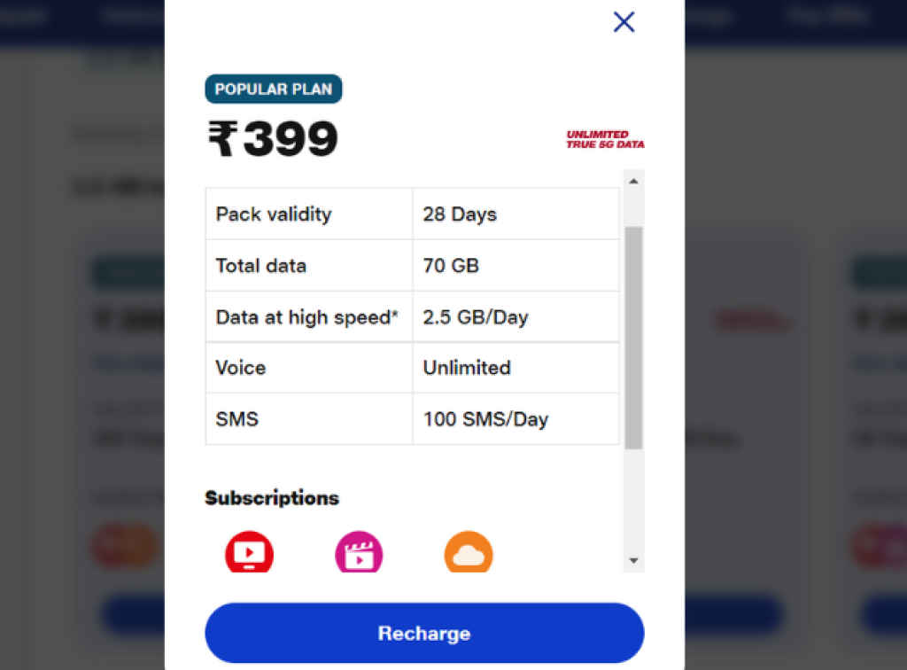 Jio Rs 399 plans