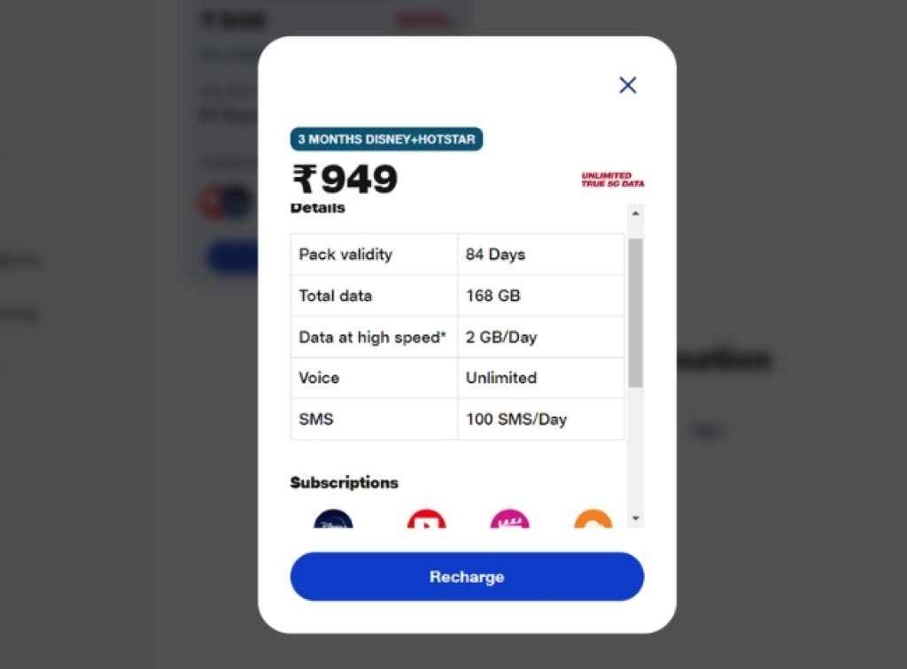 Reliance Jio Rs 949 Prepaid Plan